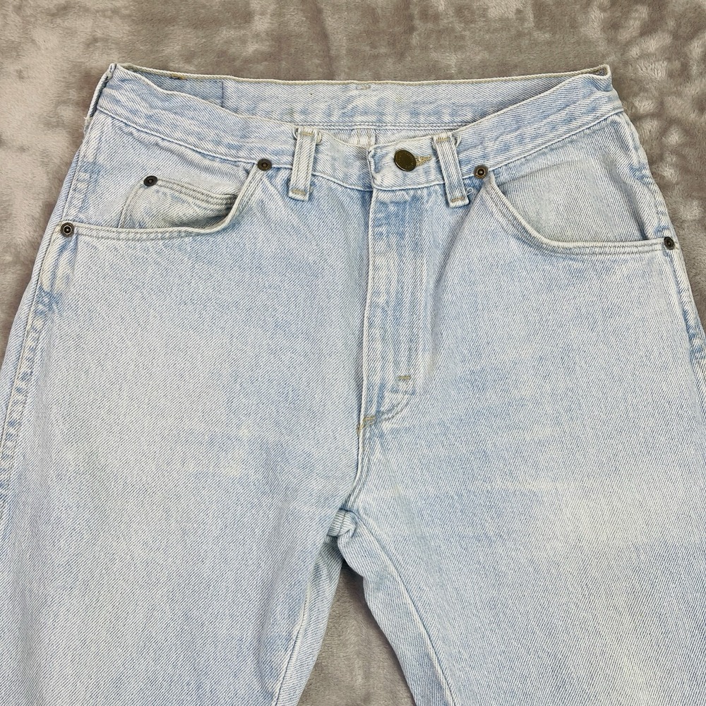 Vtg Wrangler Jeans Mens 31x30 Light Blue Straight Cowboy Western Made in USA‎